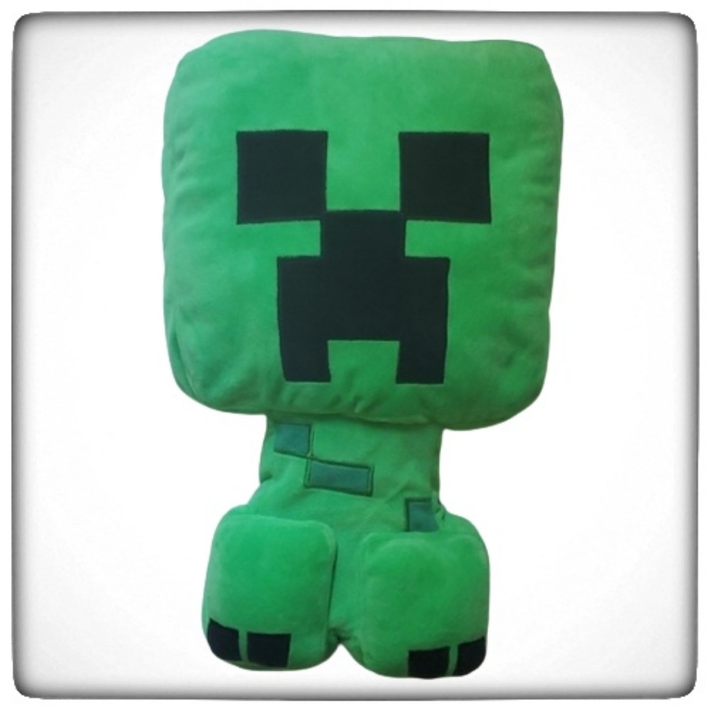 Minecraft Creeper Green/Black Plush Bed Pillow-OS